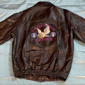 Vintage 1990’s Men’s United States Air Force Leather Flight Bomber Jacket Size L